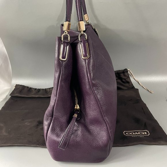 Coach #26224 Madison Leather Phoebe Shoulder Bag, Purple - Picture 8 of 14